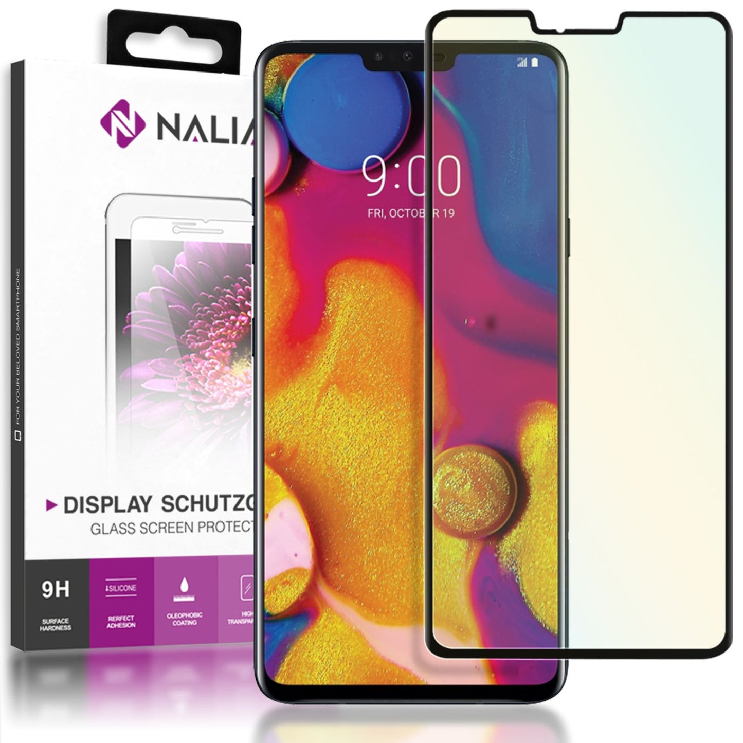 NALIA LG V40 ThinQ 3D Full Cover - duritate 9H, grosime 0,33 milimetri