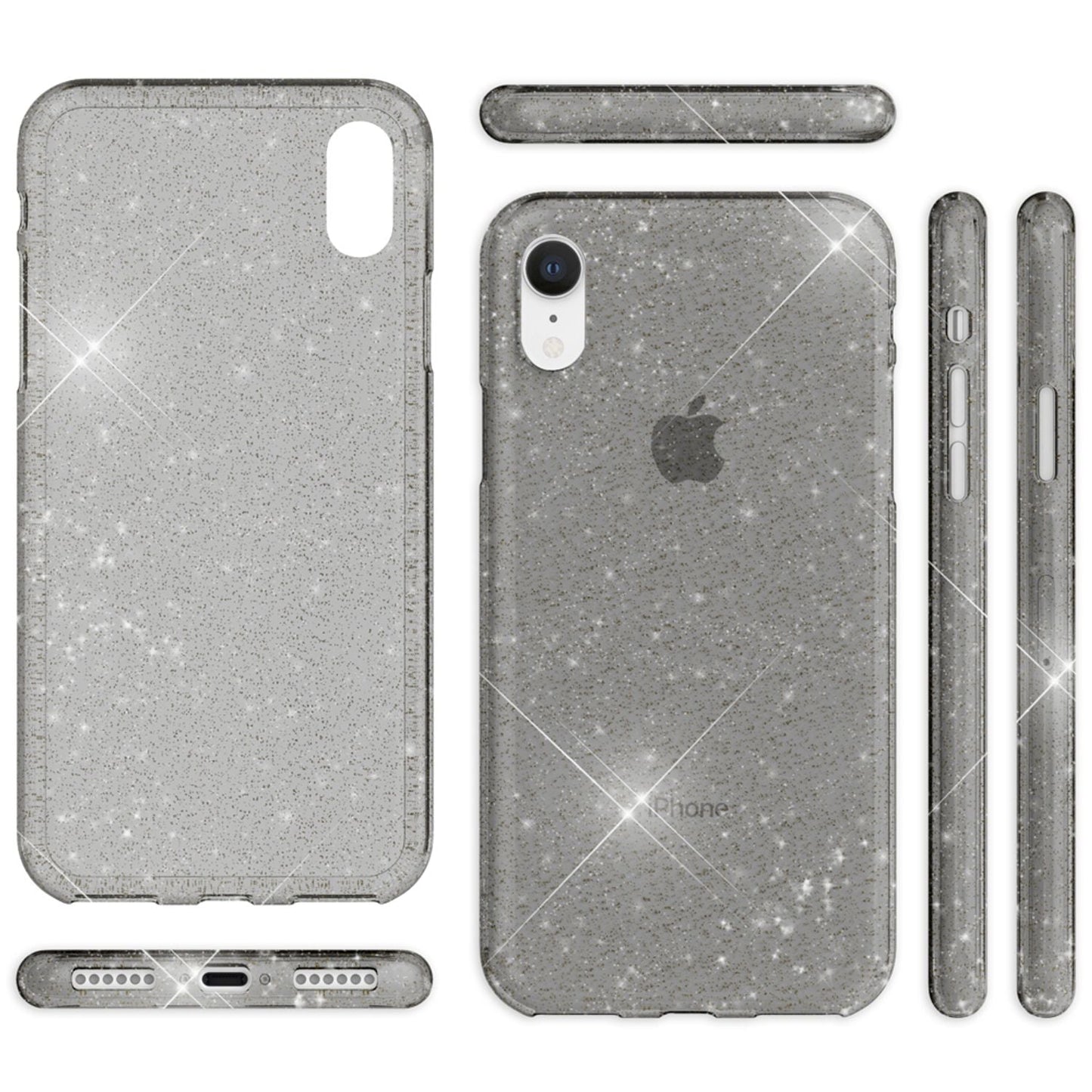 Husă subțire din silicon cu sclipici NALIA - Compatibilă cu iPhone XR, subțire de 0,3 mm