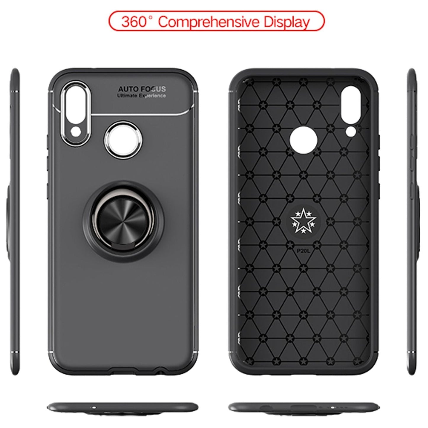 NALIA Ring Hülle für Huawei P20 Lite, Schutz Cover magnetisch Silikon Handy Case