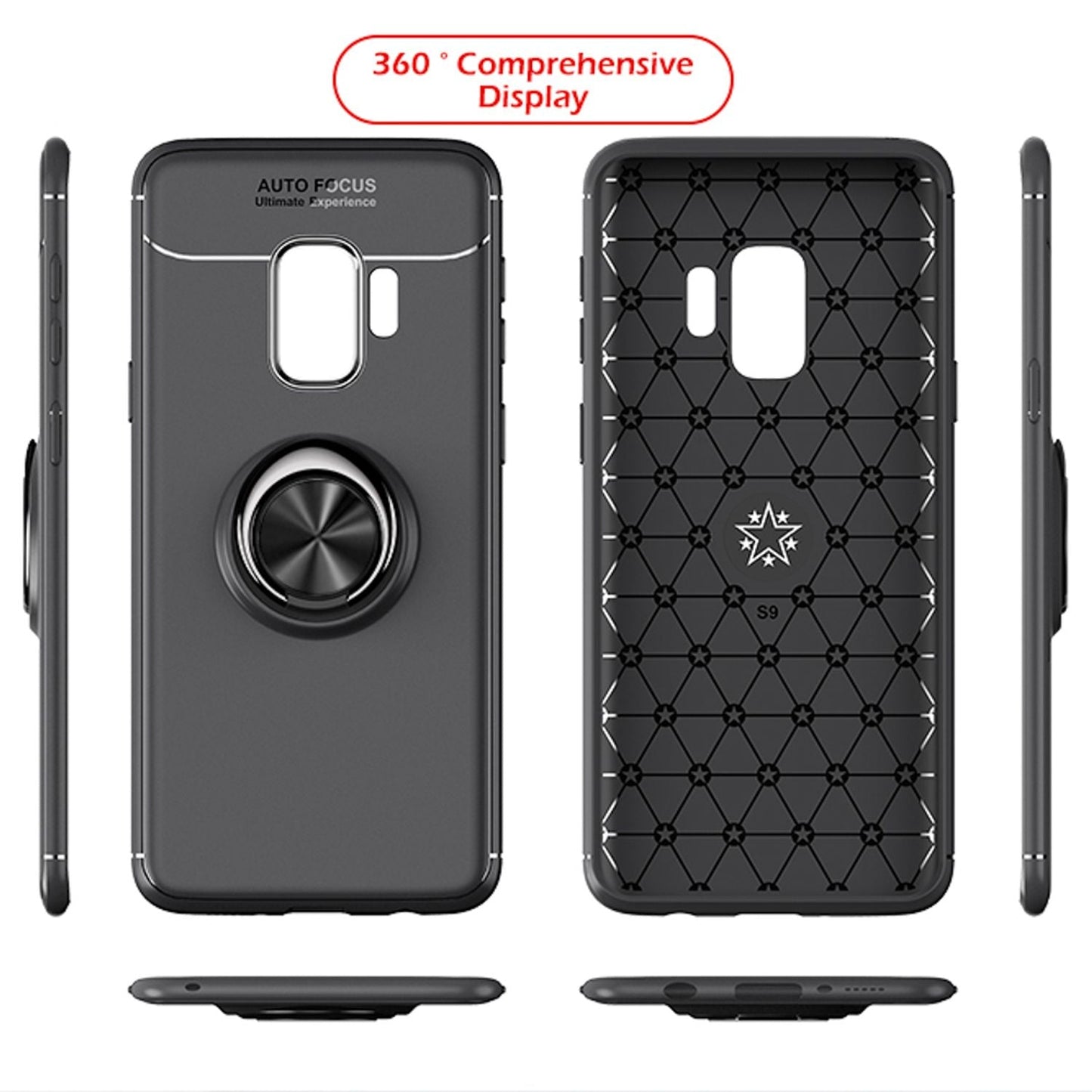 NALIA Ring Hülle für Samsung Galaxy S9, Schutz Cover Magnet Silikon Handy Case
