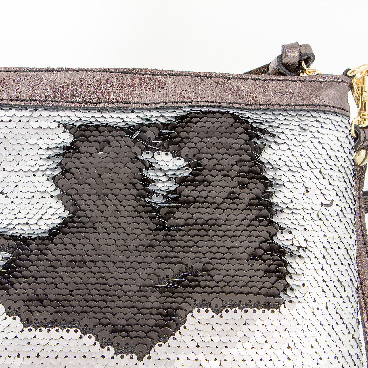 Wende Pailletten Mäppchen Clutch Silber