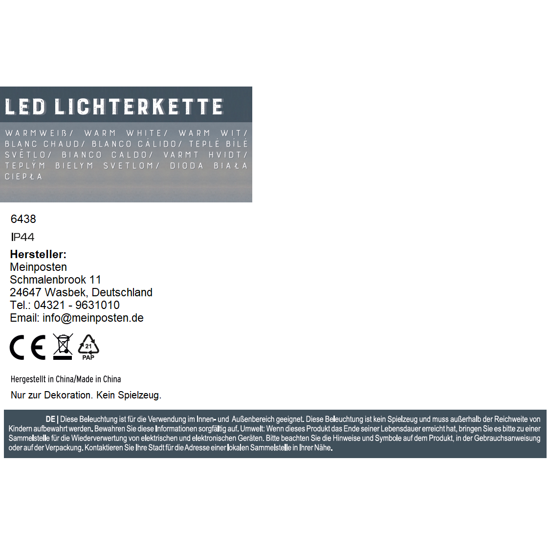LumoLicht Lichterkette Timer - 576 LEDs Länge 1940 cm