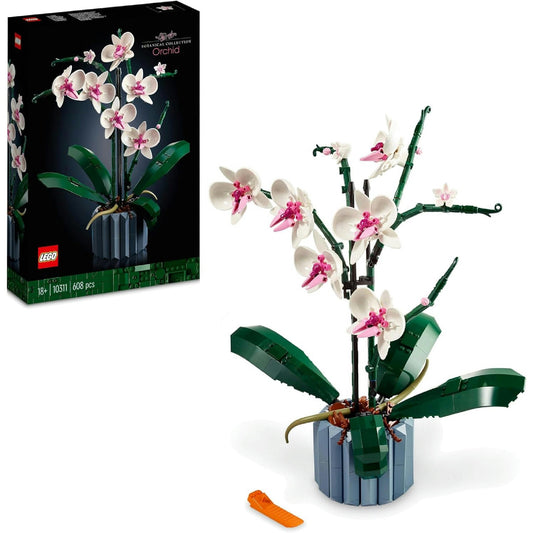 LEGO Icons Orchidee Modellbausatz - Detailabbildung, Teile Größe