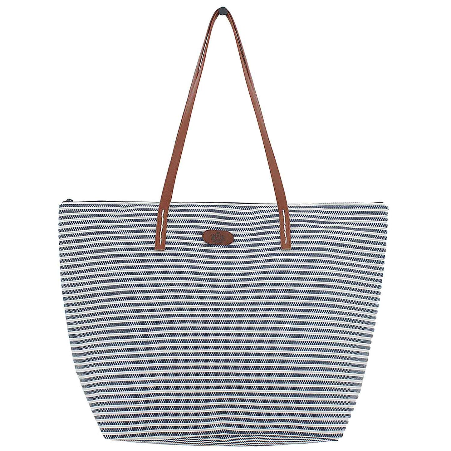 Maritim XL Strandtasche Streifenlook - 54x39 cm Reißverschluss Volumen