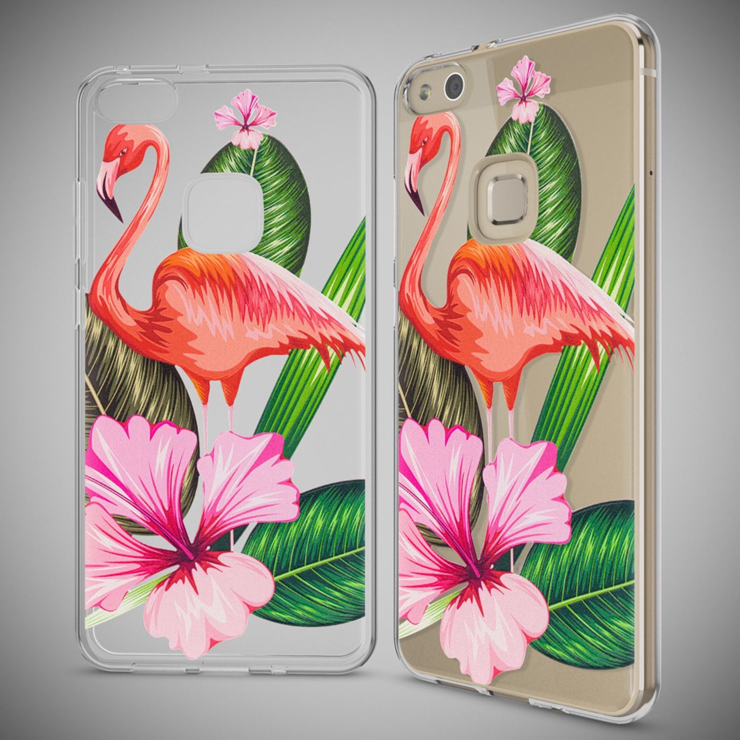 Nalia Huawei P10 Lite Hülle Slim Silikon Motiv Case - Dünn Transparent Kristalloptik