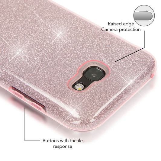 Samsung Galaxy A5 2017 Handy Hülle von NALIA, Glitzer Silikon Cover Case Schutz