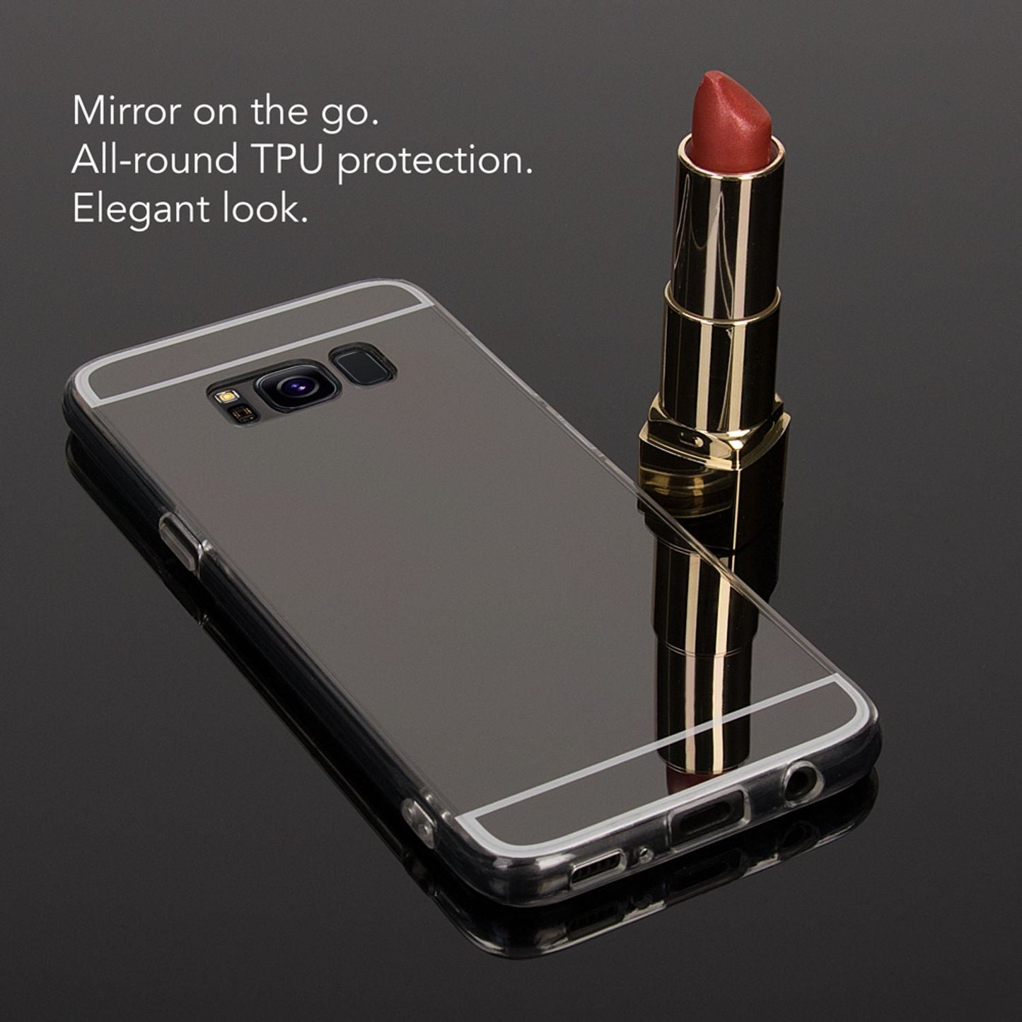 Samsung Galaxy S8 Spiegel Hülle von NALIA, Mirror Case Dünne Silikon Handyhülle