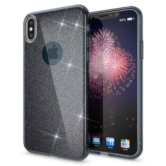 NALIA ShinePop Hülle IPhone XS Max - Glitzer Diamant-Effekt Ultra Slim Silikon Schutzhülle