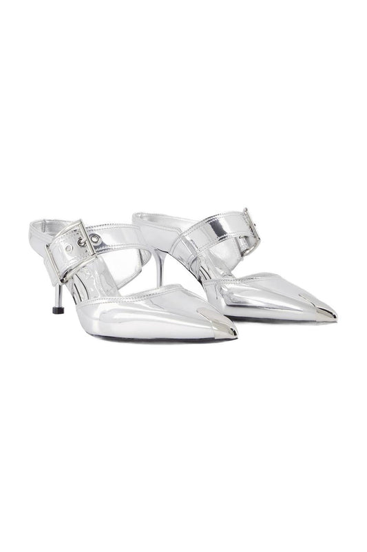 Mules Mit Punk-Schnalle - Alexander Mcqueen - Leder - Silber