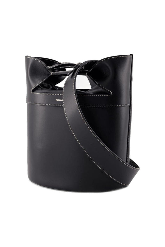 The Bucket Bow Schultertasche - Alexander McQueen - Leder - Schwarz