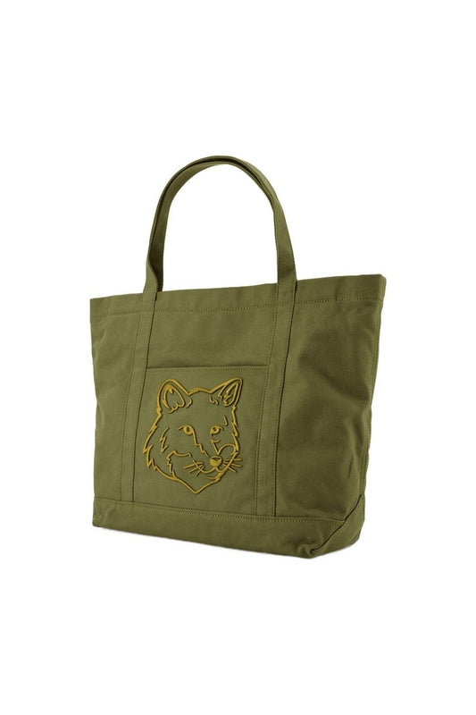 Fox Head Large Cabas - Maison Kitsune - Baumwolle - Grün