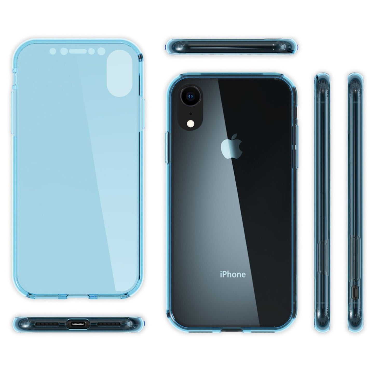 NALIA 360 Grad Handy-Hülle - Rundumschutz 360 Grad Kompatibel iPhone XR Dünnes Silikon Case