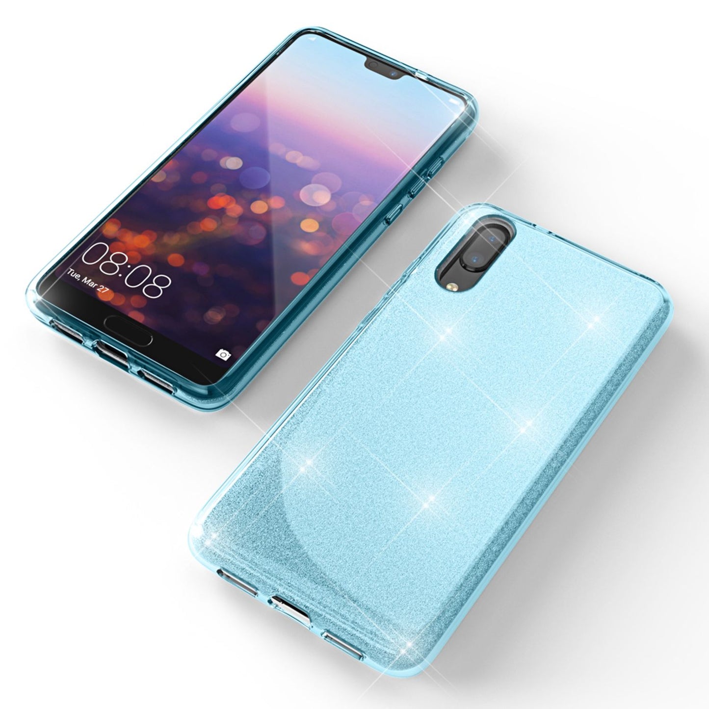 Husă de telefon Huawei P20 de la NALIA, husă din silicon cu sclipici, sclipici protector