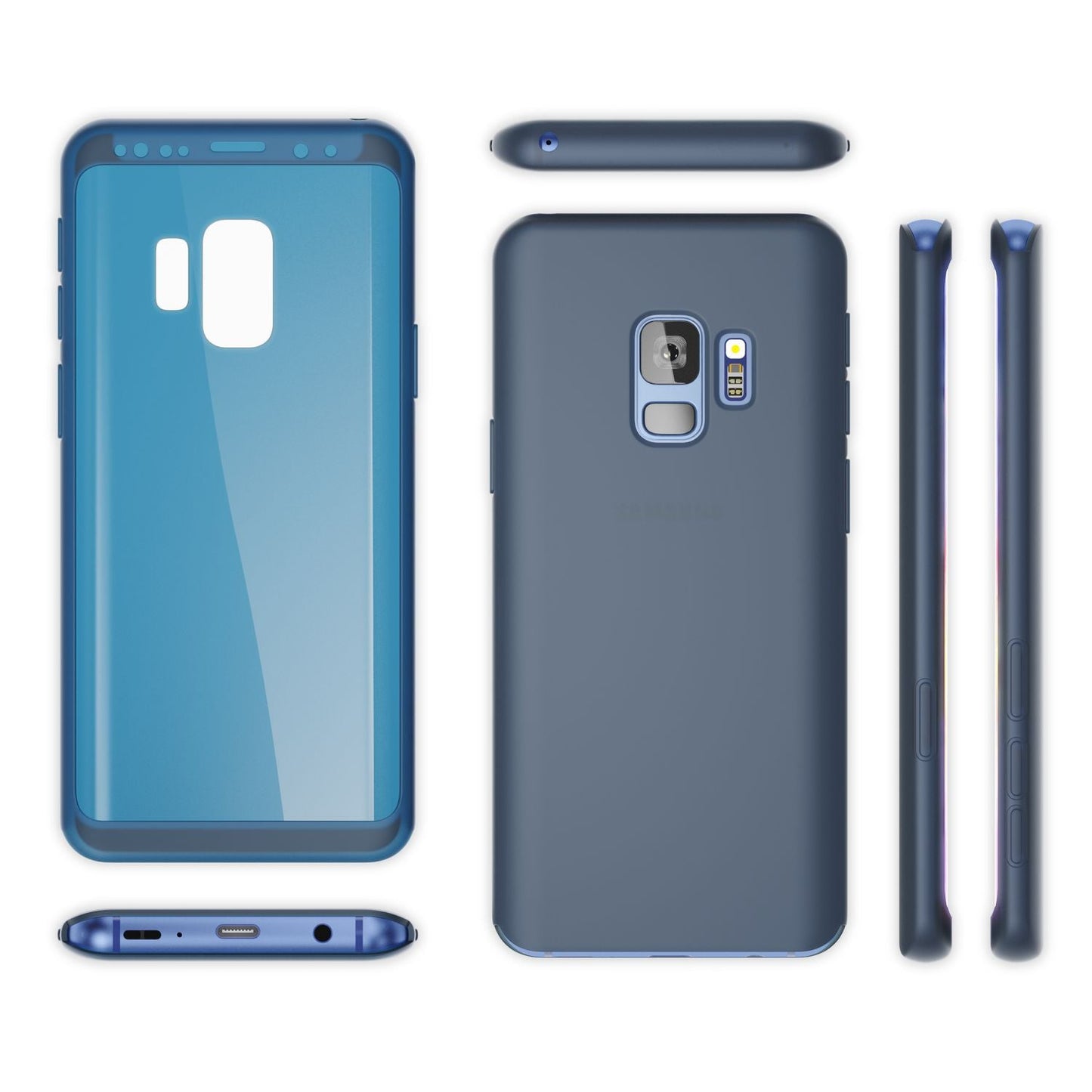 Husă NALIA cu protecție completă la 360 de grade - silicon grosime 0,8 mm, protecție ecran transparentă, compatibilă cu Samsung Galaxy S9