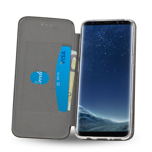Husă NALIA Slim Flip pentru Samsung Galaxy S8 - Dimensiune potrivită pentru Galaxy S8, Material piele vegană, Închidere magnetică