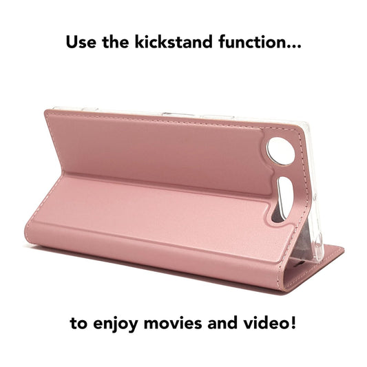 Nalia Sony Xperia XZ1 Hülle Flipcase Kickstand Slim - Kunstleder Magnetverschluss Dünn