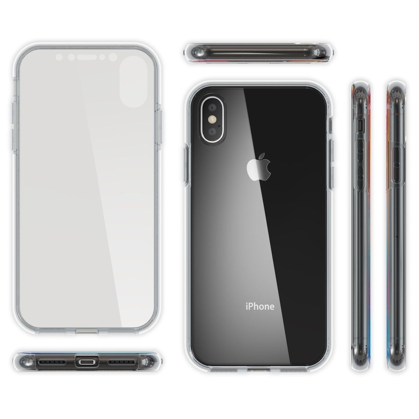 NALIA 360 Grad Handy Hülle für Apple iPhone X XS, Full Cover Case Rundum Bumper