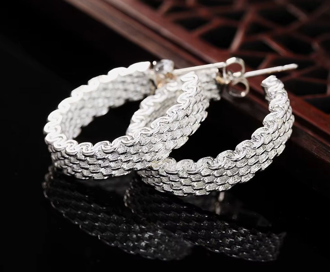 Cercei din argint 925, cercei rotunzi, 2,0 cm