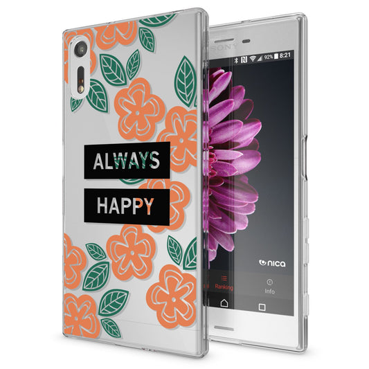 NALIA Sony Xperia XZ Hülle Motiv Case Transparent Muster - Silikon TPU Dünn Passgenau