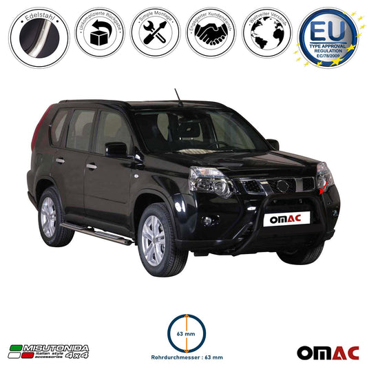 Bară de protecție/buton față pentru Nissan X-Trail 2011-2014, ø63mm, oțel, negru