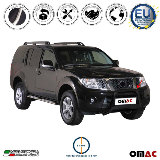 Bară de protecție/buton față pentru Nissan Pathfinder 2010-2013, ø63mm, oțel, negru