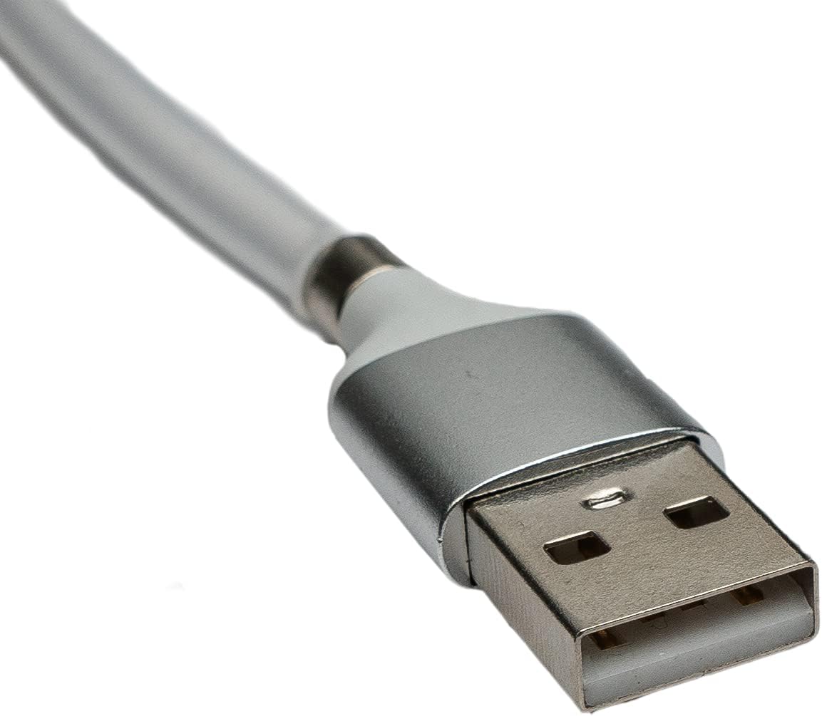 SYSTEM-S USB 3.1 selbstaufrollendes Kabel 1 m Typ C Stecker zu 2.0 Typ A Stecker in Weiß