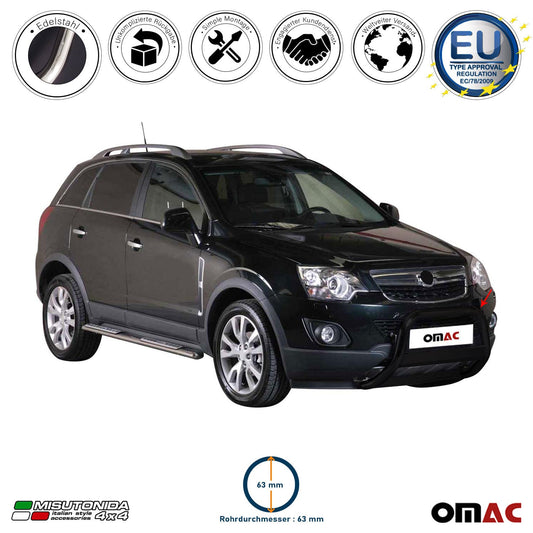 Bară de protecție/buton față pentru Opel Antara 2011-2015, ø63mm, oțel, negru, protecție