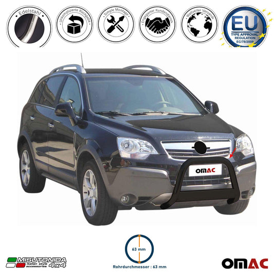 Bară de protecție/buton față pentru Opel Antara 2007-2011 ø63mm oțel negru protecție