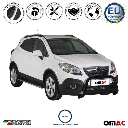 Bară de protecție/buton față pentru Opel Mokka 2012-2016 ø63mm oțel negru protecție