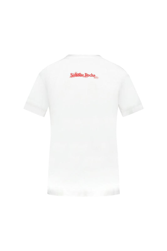 Hare Illustration T-Shirt - Simone Rocha - Baumwolle - Weiß