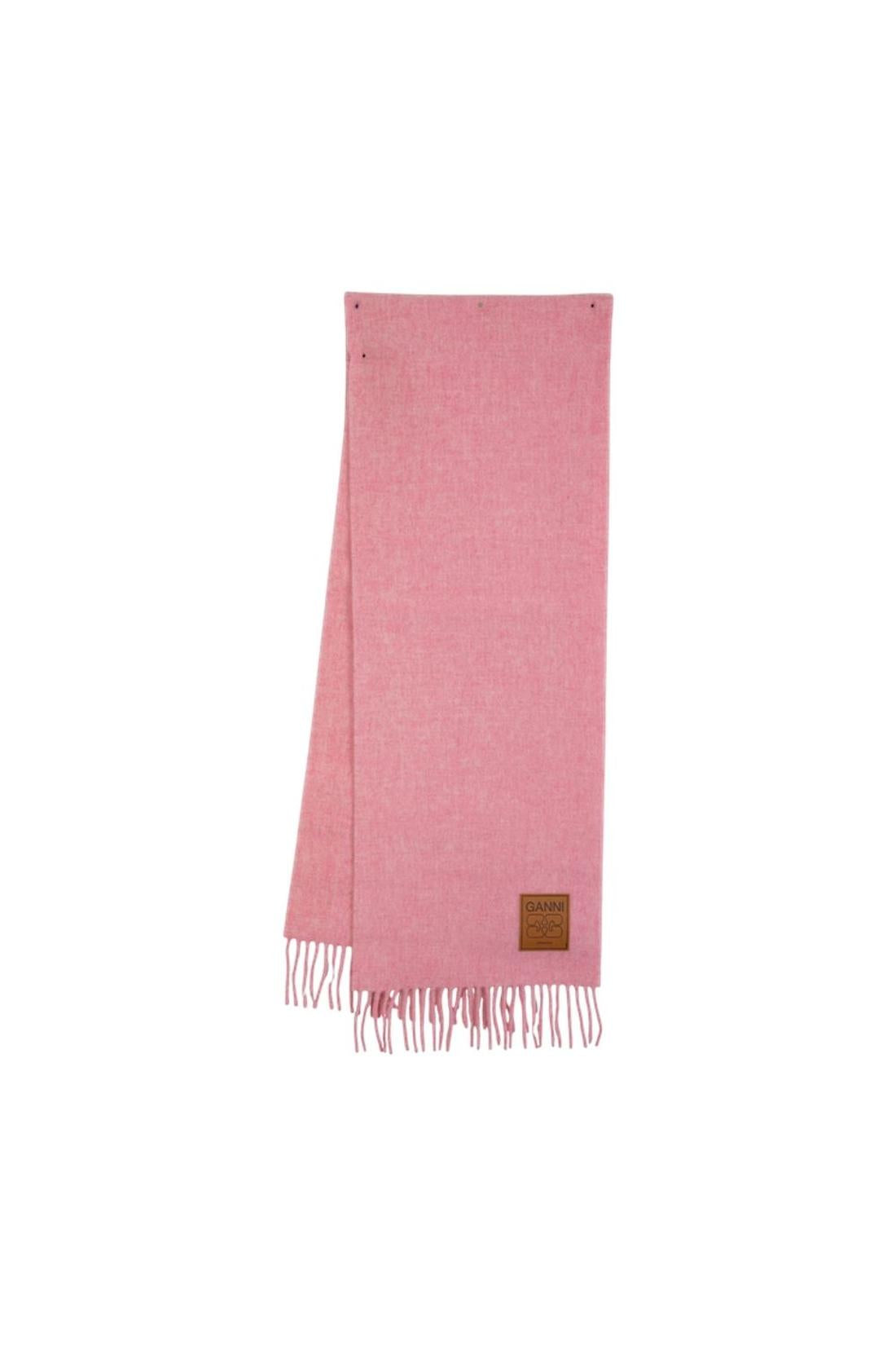 Double Face Solid Schal - Ganni - Wolle - Rosa