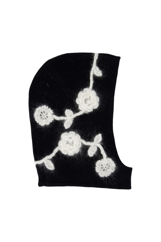 Häkelmütze Flowers - Ganni - Wolle - Schwarz