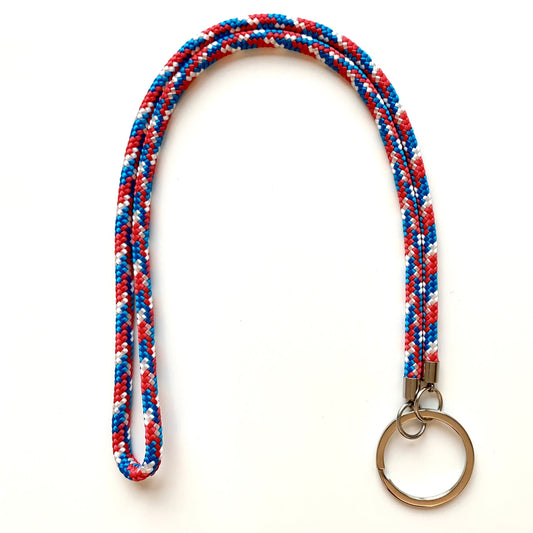 Schlüsselband Rot/Blau/Weiss