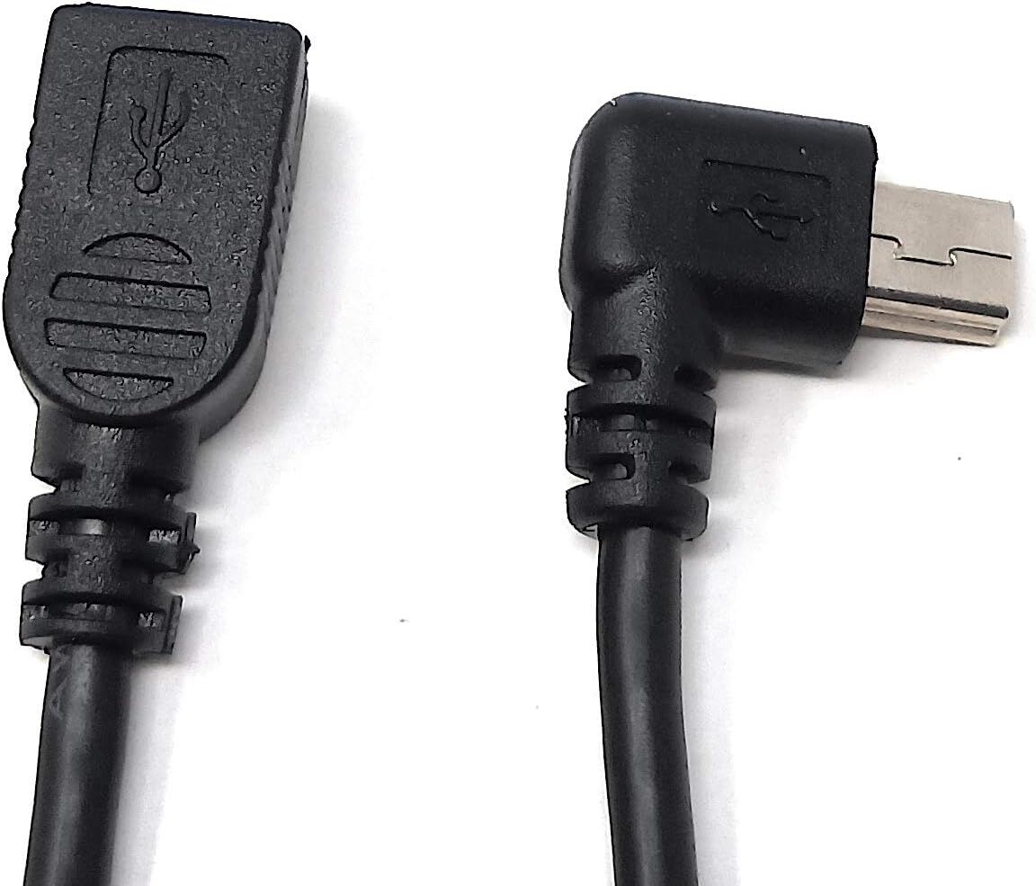 System-S Mini USB Winkelstecker auf Mini USB Buchse Daten- und Ladekabel 25 cm