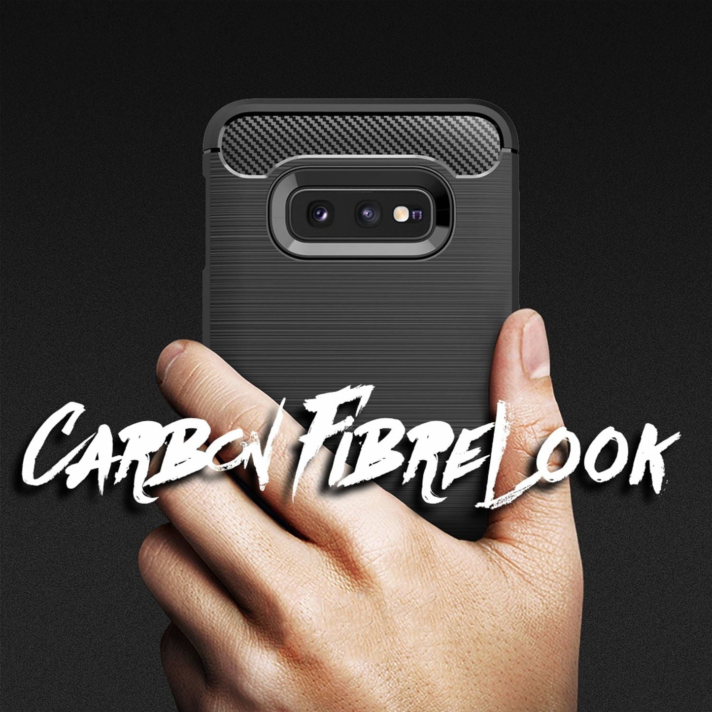 NALIA Handyhülle für Samsung Galaxy S10e Hülle, Karbon Stylische Handyhülle