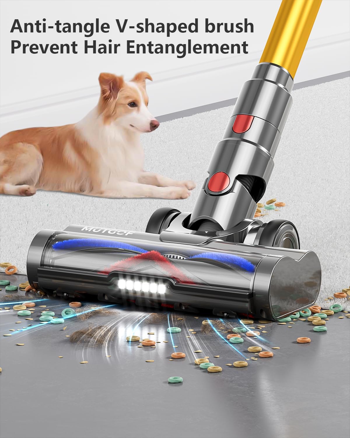 Cordl Vacuum Cleaner, 45Kpa 550W Vacuum Cleaners For Home, Max 70Mins Cordl Sti Vacuum With Led Screen, Dual Handle Anti-