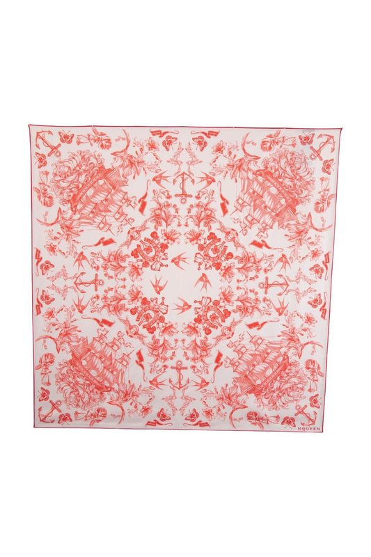 Schal Fo Sailor Tattoo - Alexander McQueen - Seide - Rosa