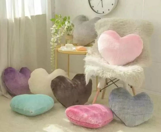 Herzkissen Kuschelfell Weiches Kaninchen-Kunstfell - Größe 45x45 cm, Material Kunstfell