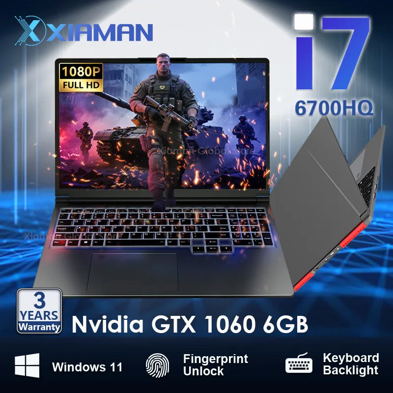Xiaman 16" Gaming-Laptop - i7-6700HQ, GTX 1060, 1TB SSD