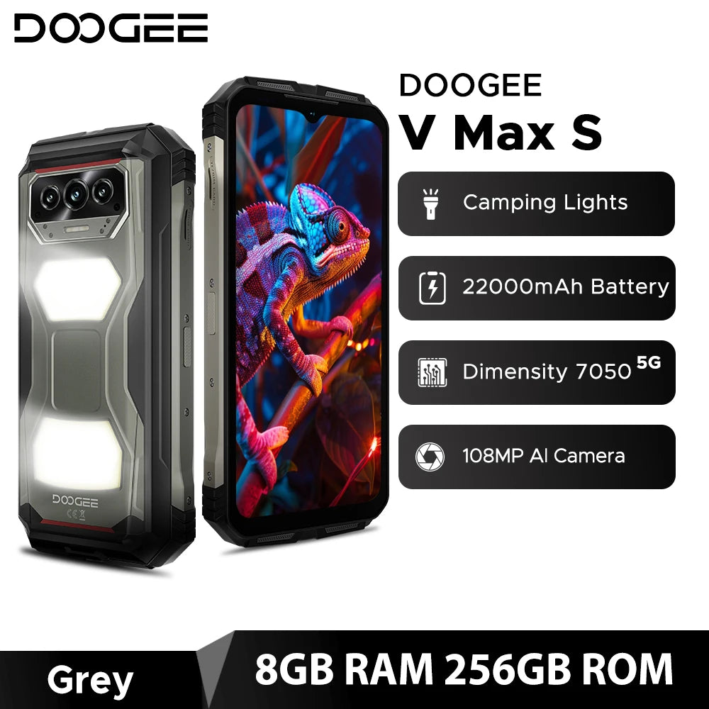DOOGEE V Max S Robustes 5G - Kapazität 22000mAh 33W 6,58 Zoll