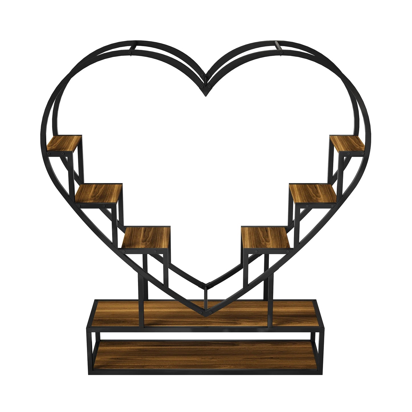 WoodenAura Pflanzenständer 9 Ebenen 138 cm Metallrahmen Holzregal