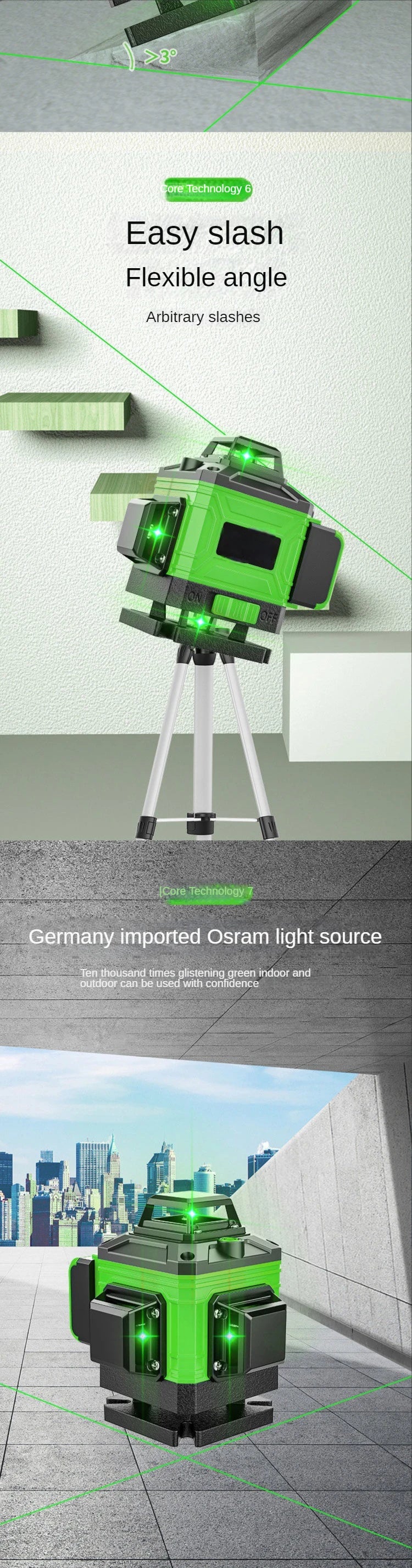 Laser-Wasserwaage 2025: 16/12 Lines 4D Laser Level Green SelfLeveling 360 Horizontal Vertical Super Powerful Collection