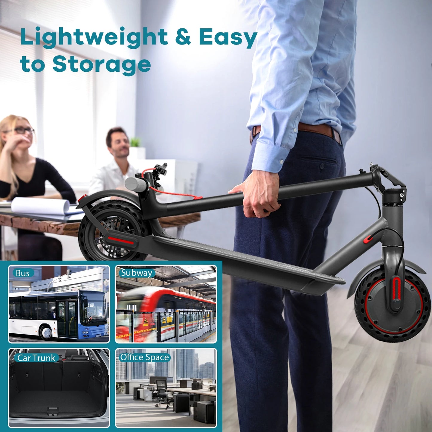 AOVOPRO Upgrate Smart App E-Scooter - Kapazität 7.8/10.5Ah, Leistung 350W/500W, Reichweite 25-45 KM