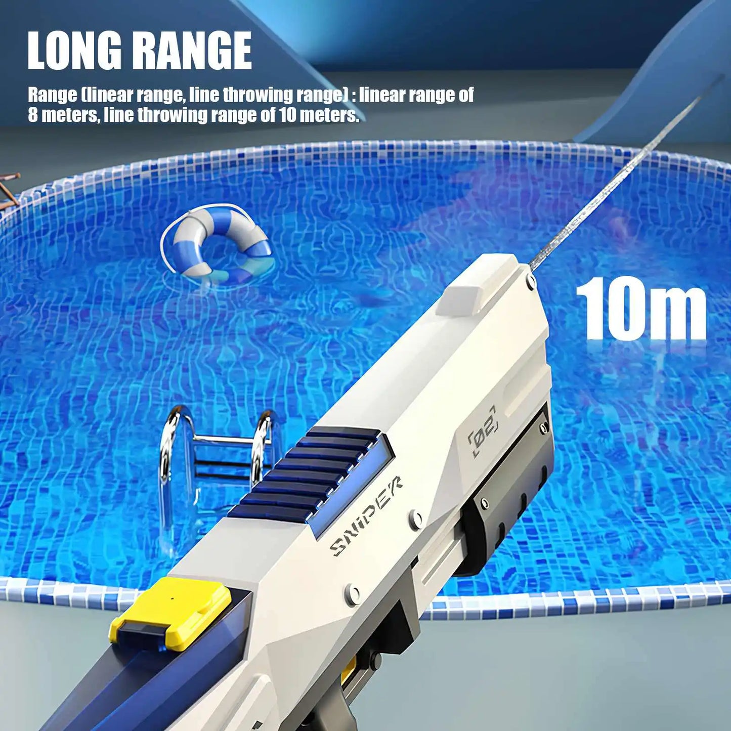 Wasserpistole 2025: Betuyoo Family Electric Water Gun 450ml 8-10m Range - 30Min Spray Fast Reload USB Charging Outdoor Summer Activity Collection