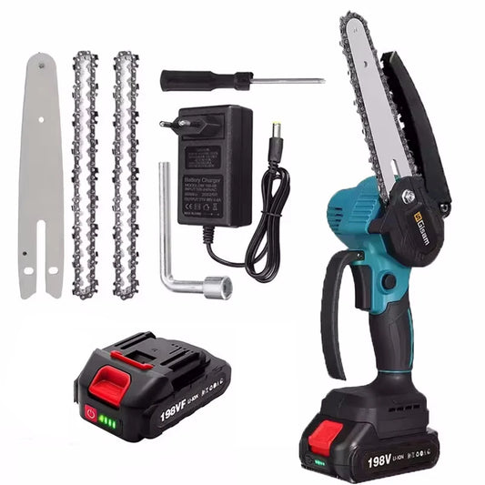 21V 6-Zoll-Mini-Kettensäge - Leistungsstarkes, Akkubetriebenes, Handheld, Portables, Kleines Elektrosäge mit 7500mAh-Batterie für Gartenschneiden