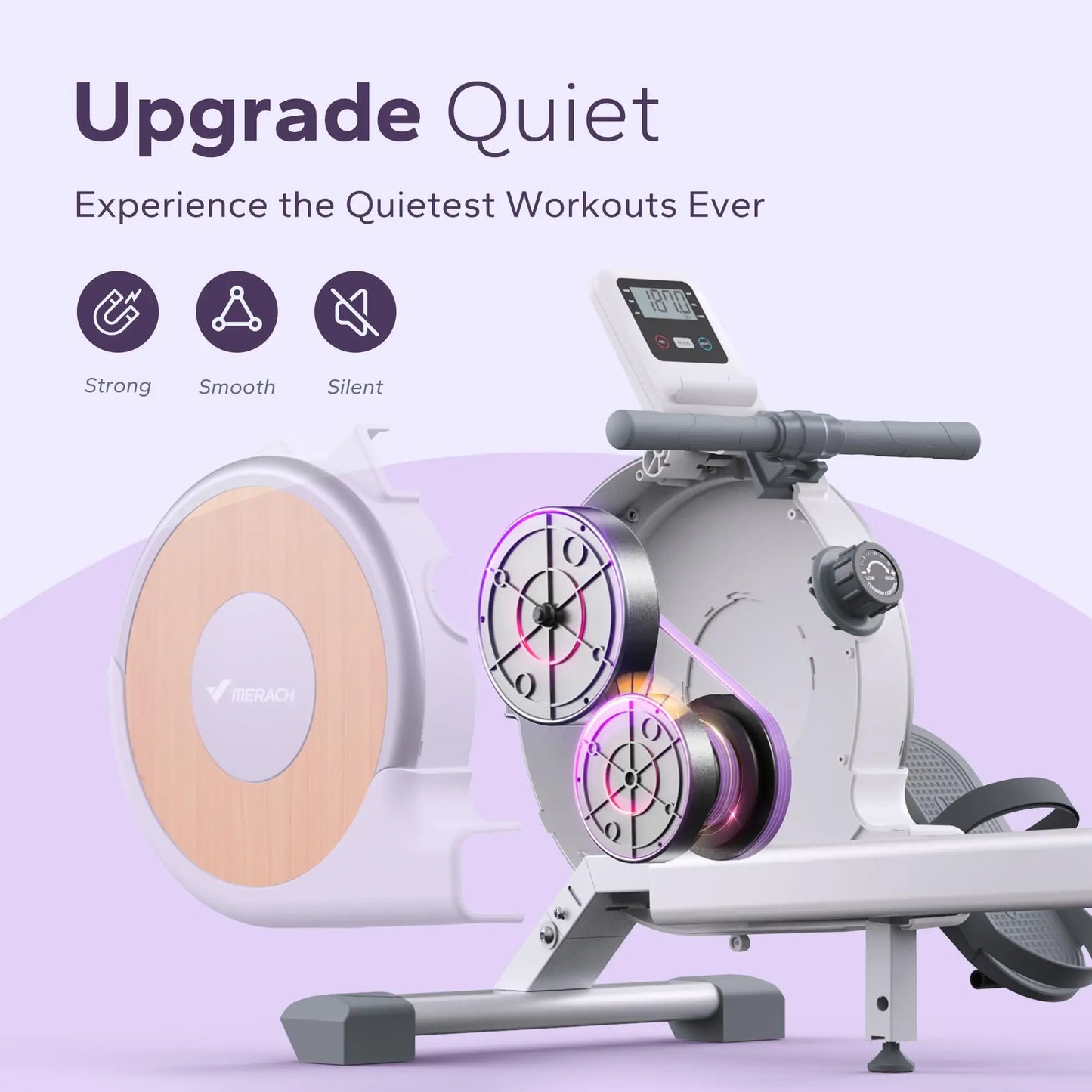 MERACH Rowing Machine Magnetic Rower Machine for Home 16 Levels Quiet Resistance Dual Slide Rail Max 350lb Weight Capacity R02