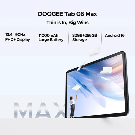 Doogee TabG6Max Ultraslim - 11000 mAh Akku 18W Lade 13,4 Zoll Display