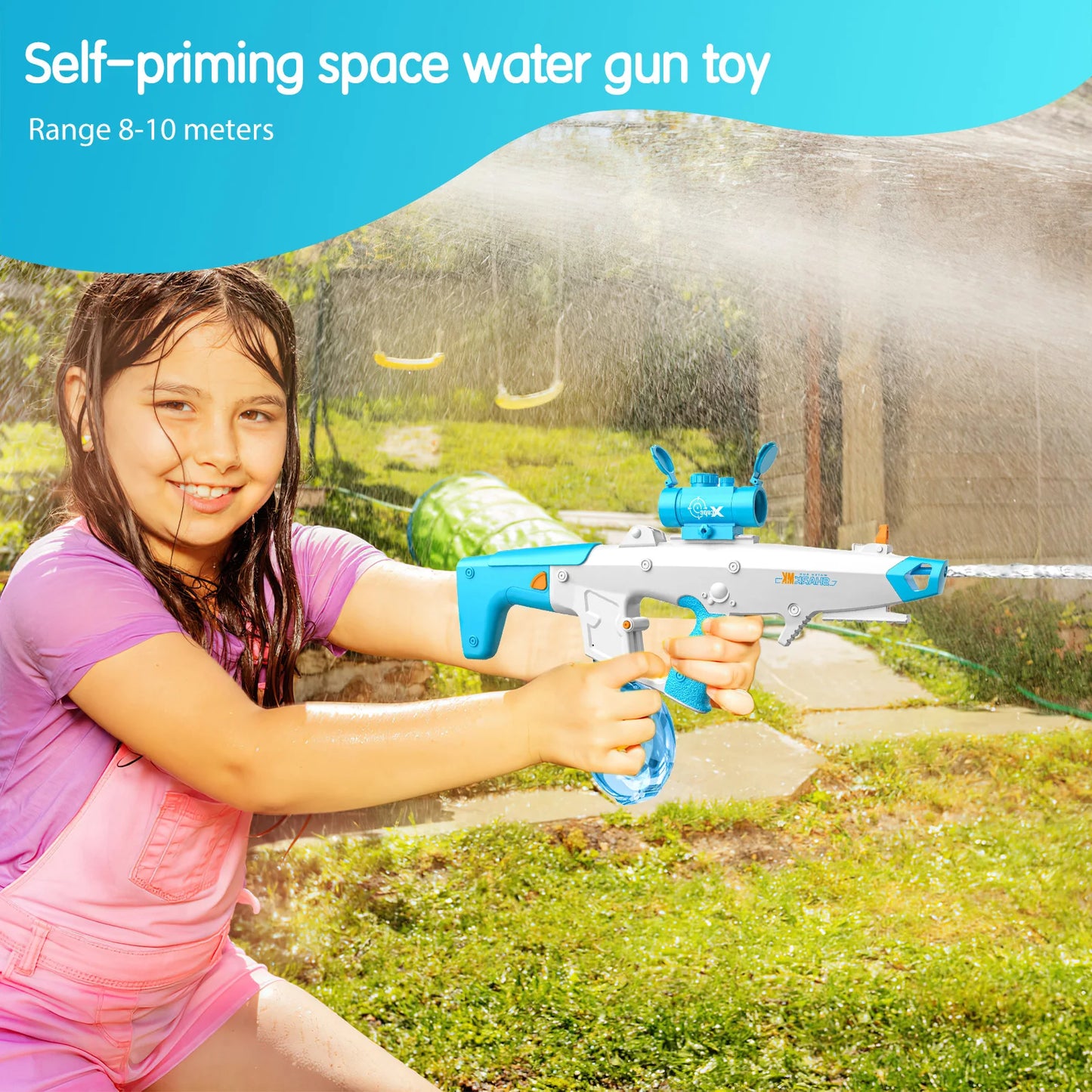 Wasserpistole 2025: Betuyoo Family Electric Water Gun 450ml 8-10m Range - 30Min Spray Fast Reload USB Charging Outdoor Summer Activity Collection