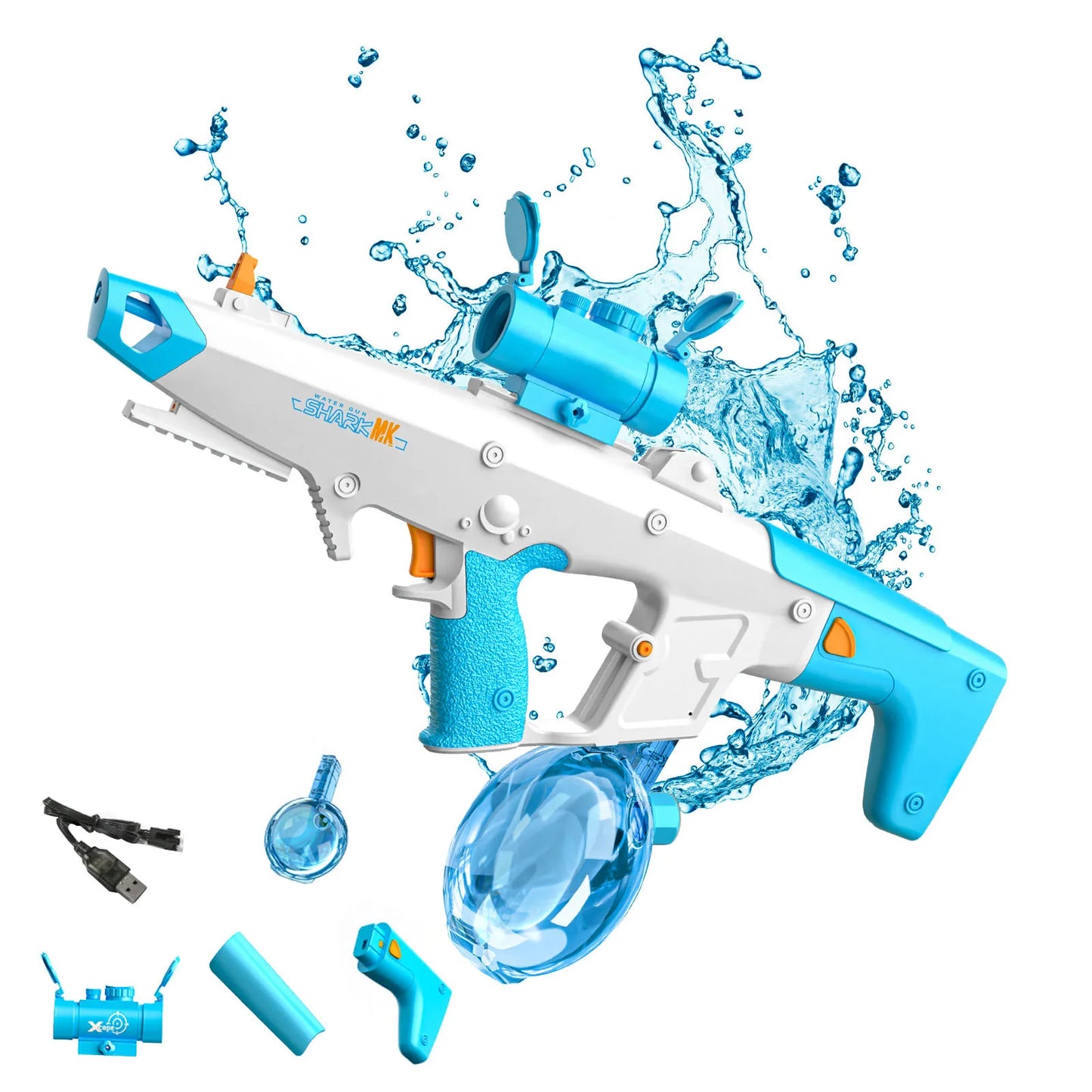 Wasserpistole 2025: Betuyoo Family Electric Water Gun 450ml 8-10m Range - 30Min Spray Fast Reload USB Charging Outdoor Summer Activity Collection
