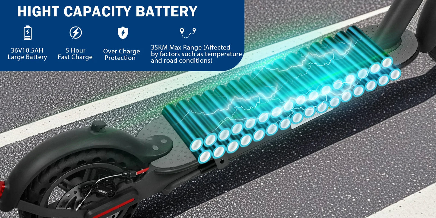 AOVOPRO Upgrate Smart App E-Scooter - Kapazität 7.8/10.5Ah, Leistung 350W/500W, Reichweite 25-45 KM